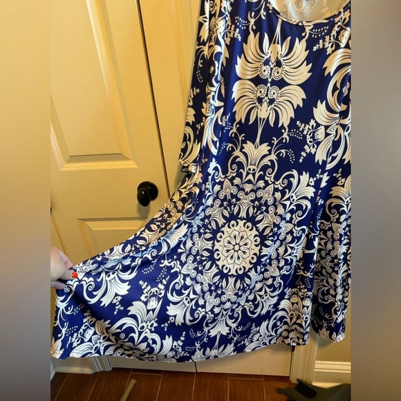 Lily by Firmiana Blue White Plus Size Dress Sz 2XL - Picture 2 of 8